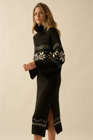 Ready to Ship Alpine Sweater Dress - Black
