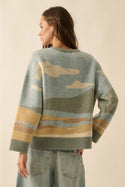 Ready to Ship Beach Landscape Jacquard Sweater