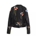 Ready to Ship Embroidered Motorcycle Jacket - Black
