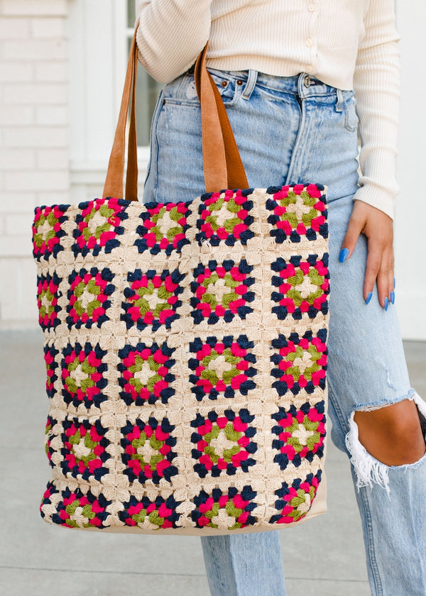 Panache Ready to Ship Crochet Tote Bag - Emerald