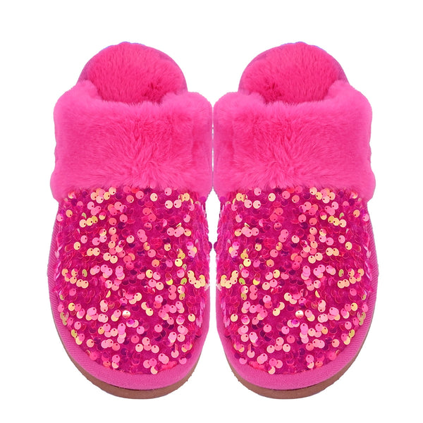 CC Beanie Ready to Ship Sequin Slippers Pink M L