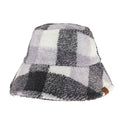 CC Beanie Ready Ship Sherpa Bucket Hat - Grey Plaid