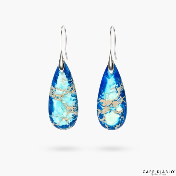 Ready to Ship Jasper Earrings - Ocean
