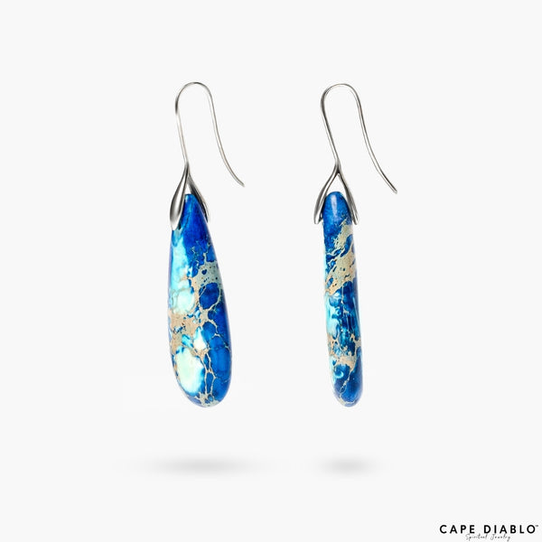 Ready to Ship Jasper Earrings - Ocean