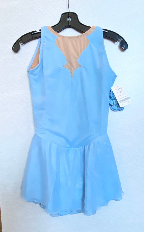 Solitaire Ready to Ship Fancy Cutwork Unbeaded Skating Dress - Light Blue