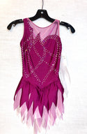 Solitaire Ready to Ship Petal Beaded Skating Dress - Rose Wine