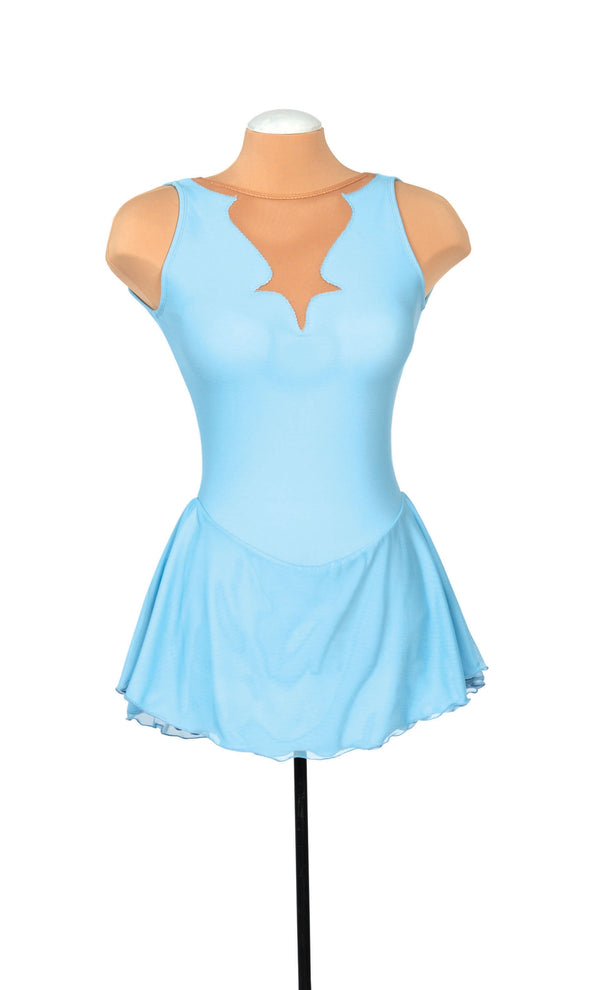Solitaire Ready to Ship Fancy Cutwork Unbeaded Skating Dress - Light Blue