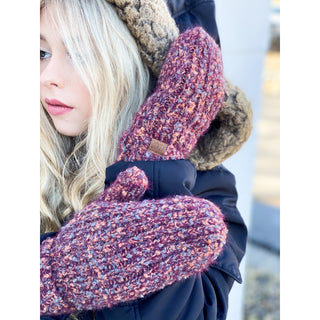CC Beanie Ready to Ship Boucle Cuff Mittens - Apricot