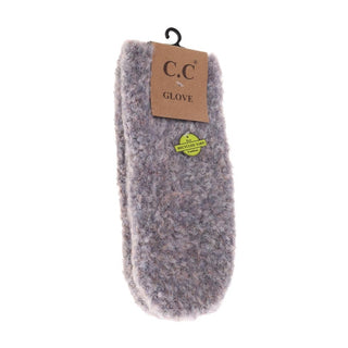 CC Beanie Ready to Ship Boucle Mittens - Light Grey