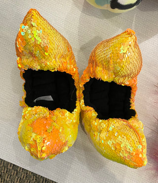 Fuzzy Soakers Ready to Ship Orange Sequin Soakers