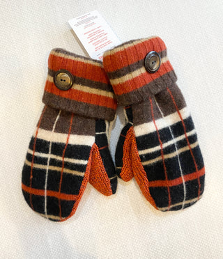 Made Again Upcycled Sweater Mittens - Pumpkin Spice - Northern Ice and Dance