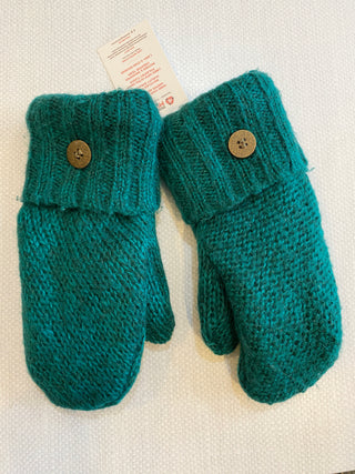 Made Again Upcycled Sweater Mittens - Emerald - Northern Ice and Dance