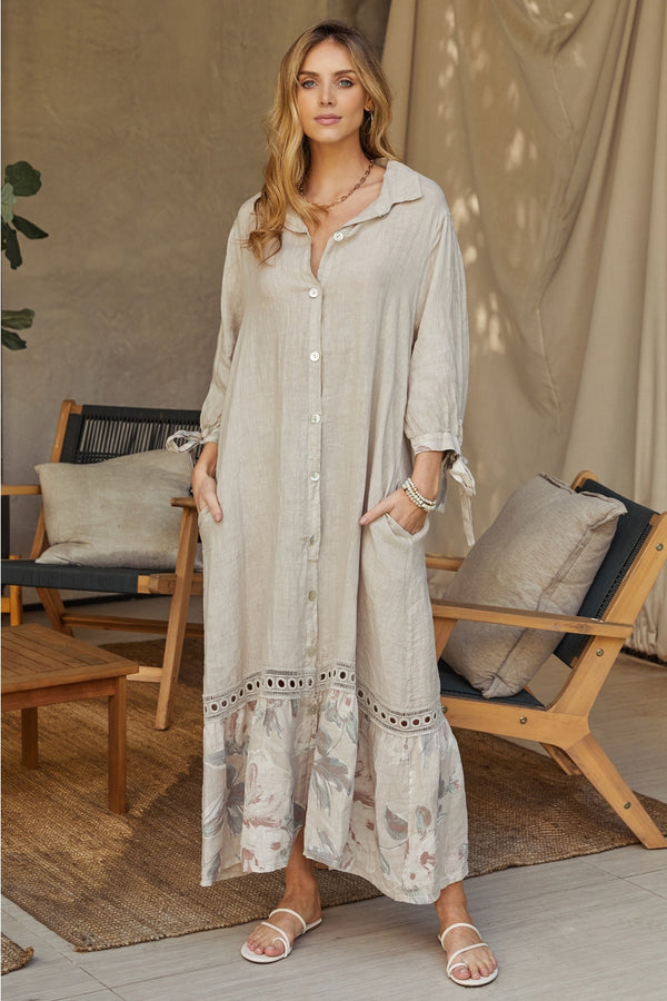 mm Ready to Ship Floral Button Down Linen Dress Adult Large mm Ready to Ship Floral Button Down Linen Dress Adult Large