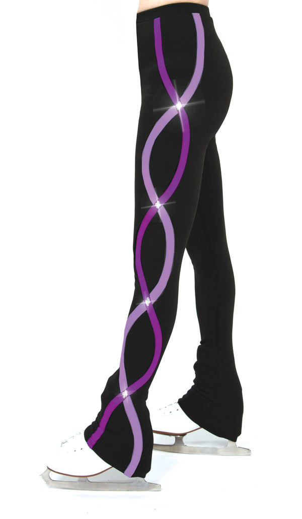 Jerry's Ready to Ship Ribbonette Fleece Crystal Skating Pants - Purple