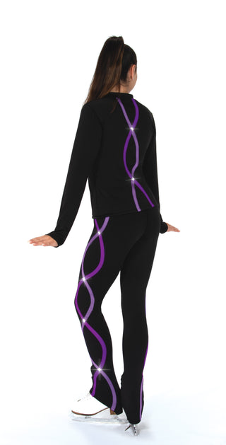 Jerry's Ready to Ship Ribbonette Fleece Crystal Skating Jacket - Purple