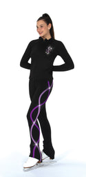 Jerry's Ready to Ship Ribbonette Fleece Crystal Skating Pants - Purple