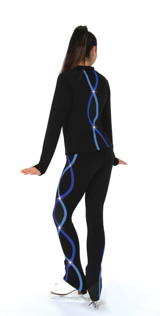 Jerry's Ready to Ship Ribbonette Fleece Crystal Skating Pants - Royal Blue