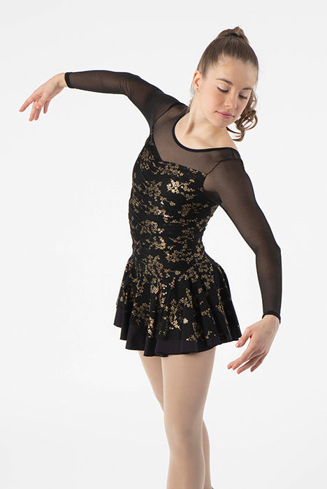 Mondor Fantasy on Ice #613 Skating Dress - Black/Gold