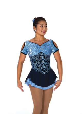Jerry's Ready to Ship Brocade in Blue #103 Skating Dress