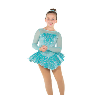 Jerry's Ready to Ship Ice Whirl #677 Skating Dress - Tiffany Blue