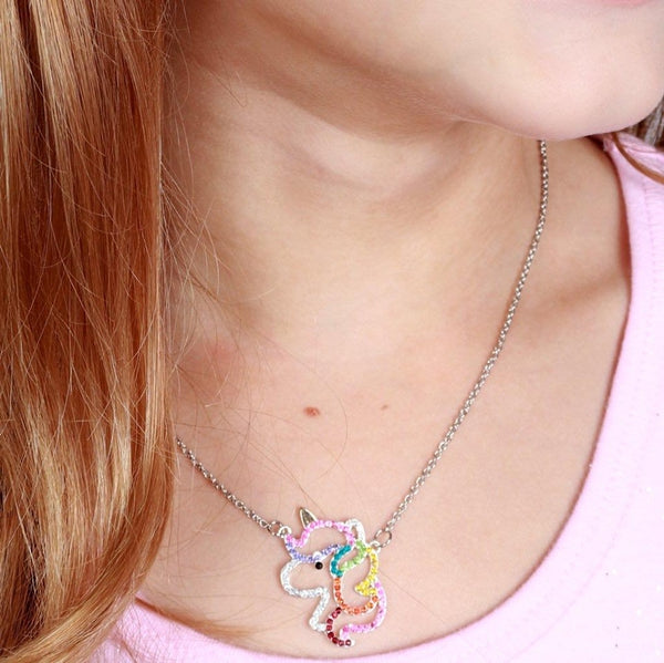 Charm It! Rhinestone Necklace - Unicorn