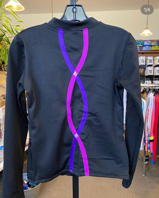 Jerry's Ready to Ship Fleece Ribbonette Crystal Skating Jacket - Purple