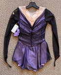 Solitaire Ready to Ship Shadow Color Unbeaded Skating Dress - Purple