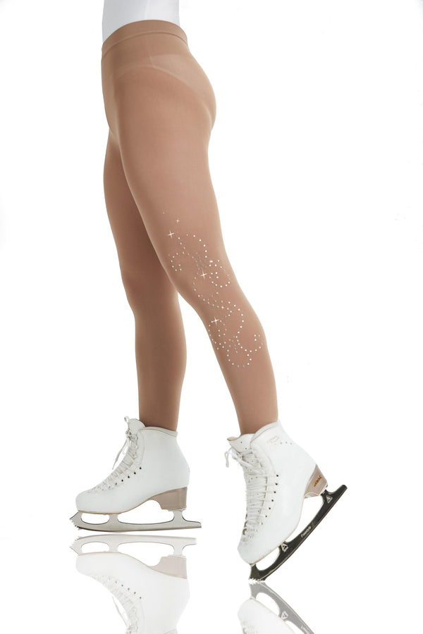 Mondor Ready to Ship Footed Crystal Swirls Skating Tights