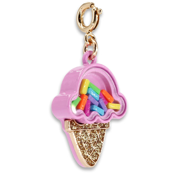 CHARM IT! Gold Ice Cream Cone Shaker Charm