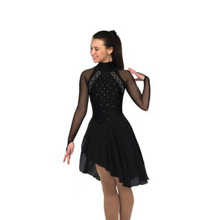 Solitaire High Neck Dance Skating Dress - Black