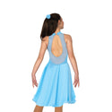 Solitaire Keyhole Dance Skating Dress - Crystal Blue