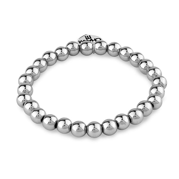 CHARM IT! 6mm Silver Bead Bracelet