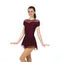 Solitaire Shirred Sleeve Skating Dress - Wine
