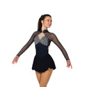 Solitaire Strappy Heavily Beaded Skating Dress - Navy