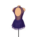 Solitaire Mesh Keyhole Skating Dress - Purple