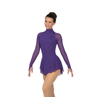 Solitaire Ready to Ship Classic High Neck Unbeaded Skating Dress - Purple