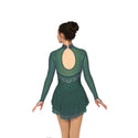 Solitaire Ready to Ship Classic High Neck Unbeaded Skating Dress - Hunter Green