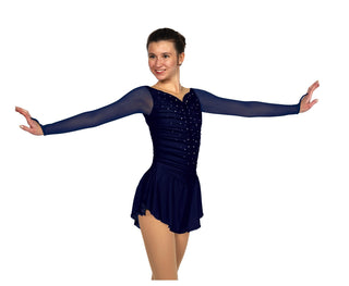 Solitaire Soft Ruched Skating Dress - Navy