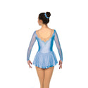Solitaire Scalloped Sweetheart Skating Dress - Ice Blue