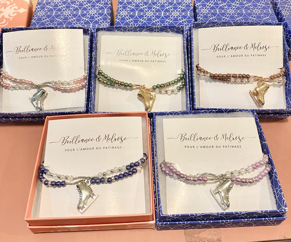 Brilliance & Melrose Beaded Skating Bracelet - Lilac