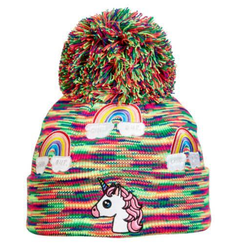 Turtle Fur Rainbow Unicorn Kid's Hat