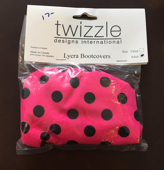 Twizzle Ready to Ship Boot Covers - Adult Hot Pink Dots