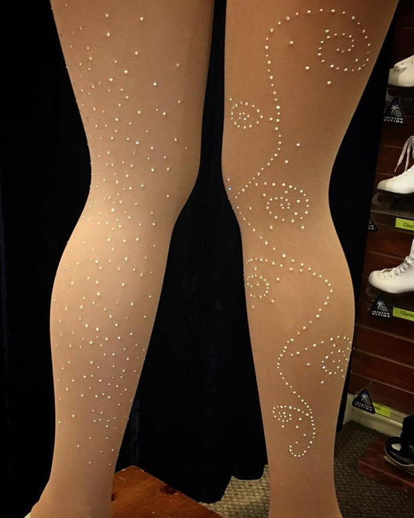 CN Ready to Ship Over the Boot Skating Tights w/ Scattered Crystals