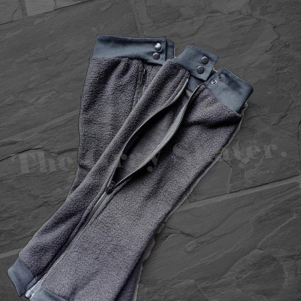 The Gray Skater Full Zip Legwarmers - Black Fleece